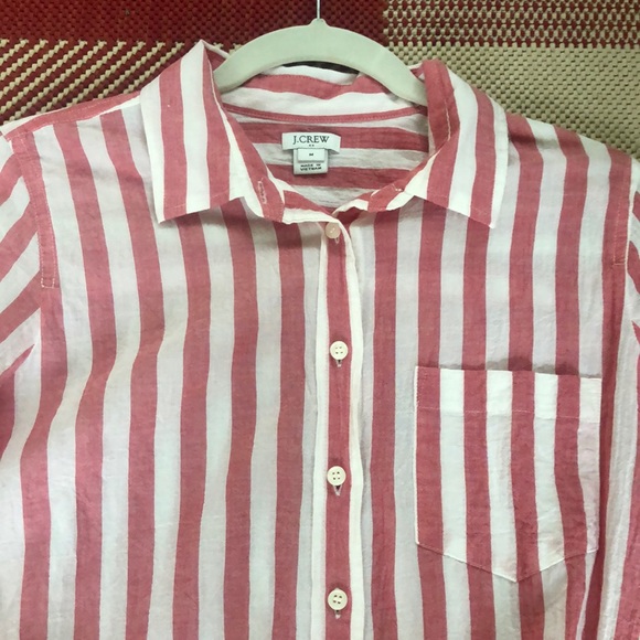 J Crew striped button tie shirt - Picture 2 of 2
